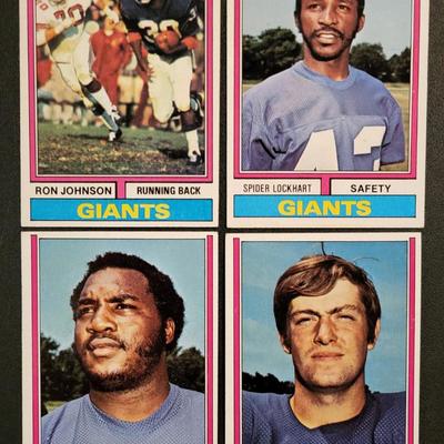 Sale Photo Thumbnail #719: 1974 Topps Giants (19 Cards)
Norm Snead, Willie Williams, Tom Blanchard, John Mendenhall, Spider Lockhart, Ron Johnson, Don Goich, Pat Hughes, Greg Larson, Doug Van Horn, Pete Athas, Don Herrmann, Randy Johnson, Jim Files, Vince Clements, Bob Gim, Pete Go