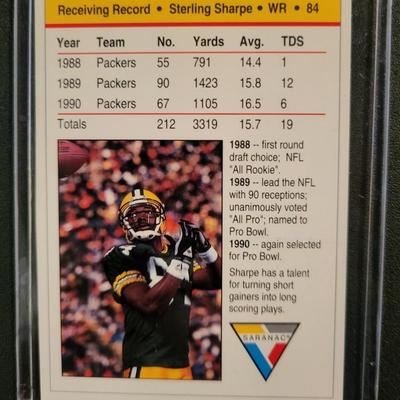 Sale Photo Thumbnail #737: Topps Brown/Sharpe/ Waller. NO COA's for signed cards
1989 Topps Dave Brown SIGNED AND INSCRIPTED
1991 Saranac Sterling Sharpe Singed
1957 Topps Ron Waller