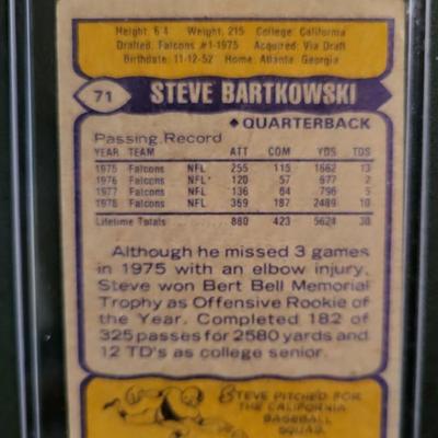 Sale Photo Thumbnail #747: 1979 Topps Steve Bartkowski Signed NO COA
1987 Topps Bill Fralic Signed NO COA 
1990 Score Keith Jones Signed NO COA.  
Signed cards have no COA's.