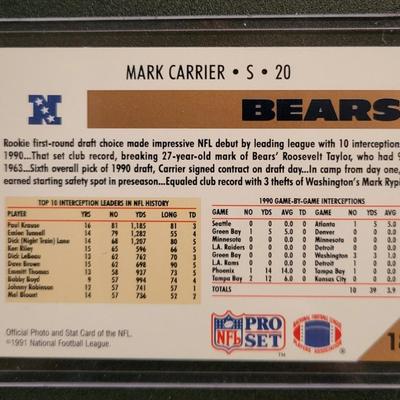 Sale Photo Thumbnail #755: 1987 Topps Mike Singletary SIGNED, 
1990 Pro Set Jim Convert SIGNED
1991 Pro Set Mark Carrier. SIGNED
NO COA's for signed cards