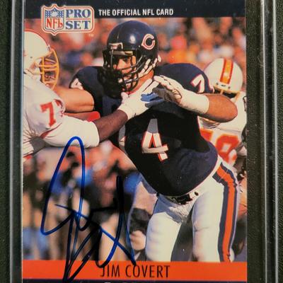 Sale Photo Thumbnail #752: 1987 Topps Mike Singletary SIGNED, 
1990 Pro Set Jim Convert SIGNED
1991 Pro Set Mark Carrier. SIGNED
NO COA's for signed cards