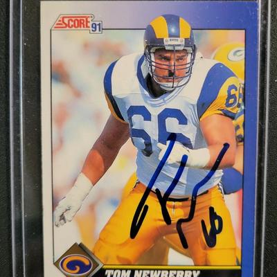 Sale Photo Thumbnail #760: 1986 Topps Doug Smith SIGNED NO COA
1991 Score Tom Newberry. SIGNED NO COA
1989 Topps Mike Wilcher SIGNED NO COA
NO COA'S for signed cards.