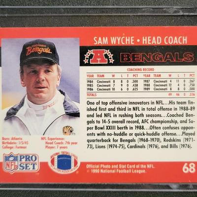 Sale Photo Thumbnail #777: 1990 Pro Set Johnny Holland, SIGNED NO COA
1990 Pro Set Sam Wyche. SIGNED NO COA
 NO COA'S for signed cards