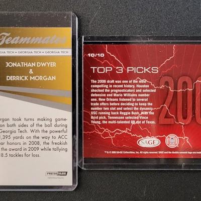 Sale Photo Thumbnail #790: 2010 PressPass Teamates
Tim Tebow/Aaron Hernandez, Dez Bryant/Zac Robinson, Jevan Snead/Dexter McCluster, Sam Bradford/Gerald McCoy
Johnathan Dwyer/Derrick Morgan
Hits Top 3 Mario Williams, Reggie Bush, Vince Young