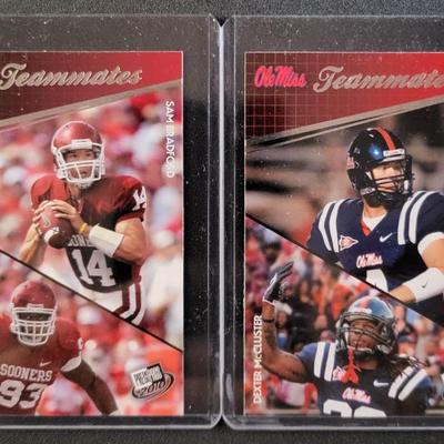 Sale Photo Thumbnail #787: 2010 PressPass Teamates
Tim Tebow/Aaron Hernandez, Dez Bryant/Zac Robinson, Jevan Snead/Dexter McCluster, Sam Bradford/Gerald McCoy
Johnathan Dwyer/Derrick Morgan
Hits Top 3 Mario Williams, Reggie Bush, Vince Young