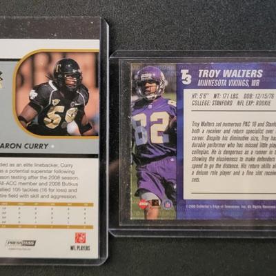 Sale Photo Thumbnail #794: 1997-2000 Collectors Edge Troy Walter's  Rookie, 2009  Press Pass Aaron Curry Rookie, Troy Davis Numbered 2682/3000