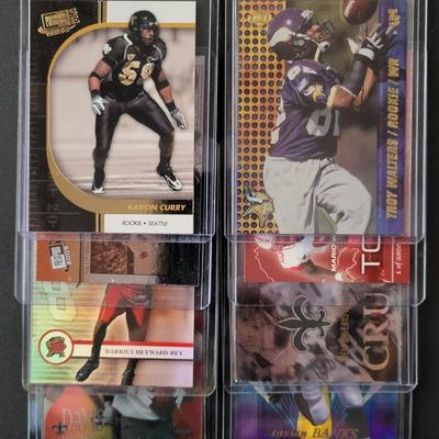 Sale Photo Thumbnail #801: 1997-2000 Collectors Edge Troy Walter's  Rookie, 2009  Press Pass Aaron Curry Rookie, Troy Davis Numbered 2682/3000