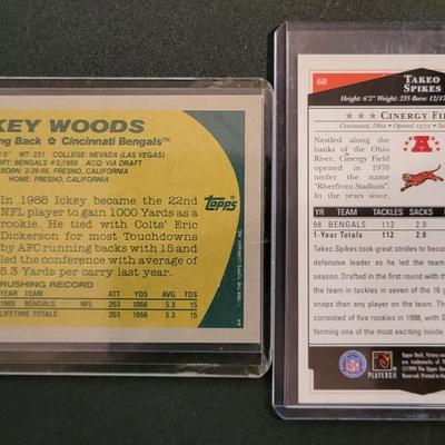 Sale Photo Thumbnail #844: 1989 Topps Ickey Woods, 1990 ProSet James Brooks, 1999 Upper Deck Takeo Spikes