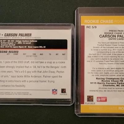 Sale Photo Thumbnail #884: 2003/2004/2006 PressPass, Topps, Upper Deck. Contains 3 Different Rookie Card Carson Palmer