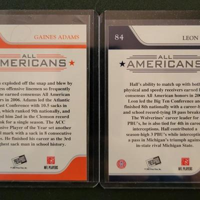 Sale Photo Thumbnail #892: 2007 PressPass All Americans Lynch, Johnson, Adams, Hall, Nelson