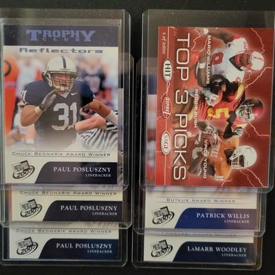 Sale Photo Thumbnail #916: 2007 PressPass Trophy Club Linebacker's Posluszny, Woodley, Willis.