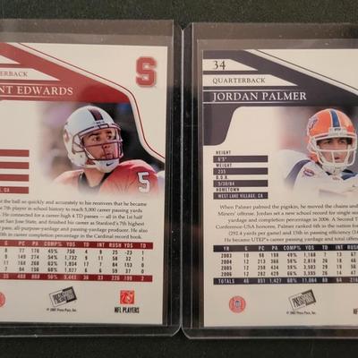 Sale Photo Thumbnail #926: 2007 PressPass Edwards, Palmer, Booker, Walker & 2010  PressPass Jarrett Brown numbered 003/500.