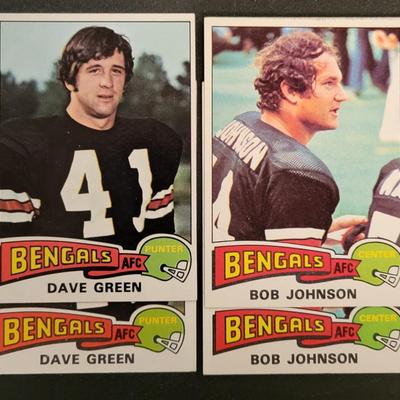 Sale Photo Thumbnail #1074: 1975 Topps Bengals Various Players,  Most cards in this lot have doubles.