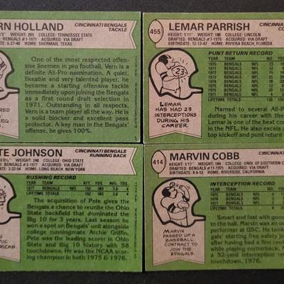Sale Photo Thumbnail #1240: 1978 Topps Chewing Gum Inc. Bengals Various Players. One Coy Bacon card has an error on the back.