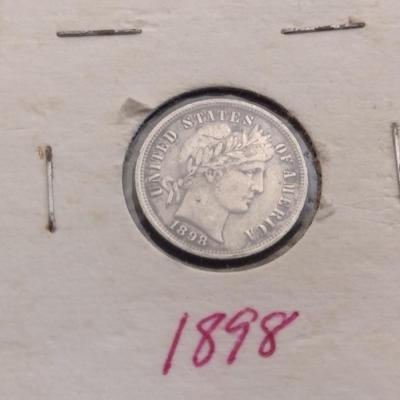 1898 U.S. Barber Dime Circulated Condition (26)
