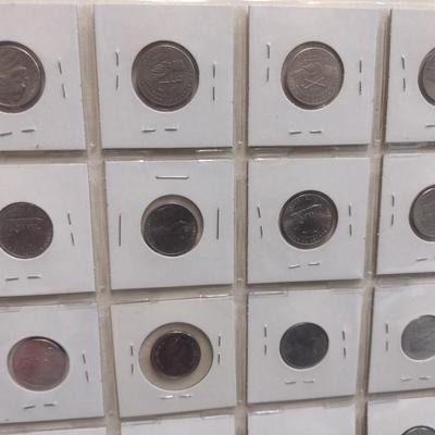 Collection of U.S. Dimes, Quarters, and Nickels with Reverse Statehood and Other Circulated Condition (28)