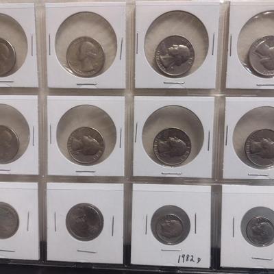 Collection of U.S. Dimes, Quarters, and Nickels with Reverse Statehood and Other Circulated Condition (28)