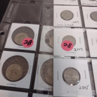 Collection of U.S. Dimes, Quarters, and Nickels with Reverse Statehood and Other Circulated Condition (28)