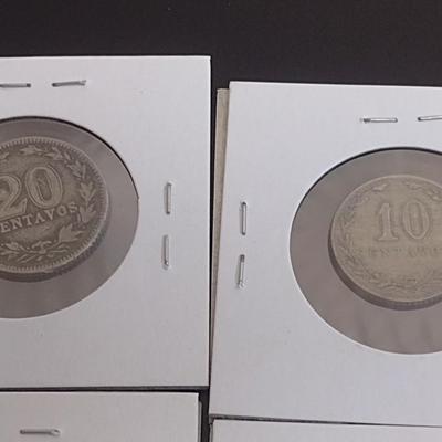 Set of Four Argentinian Centavos Coins Early Various Dates Circulated Condition (32)