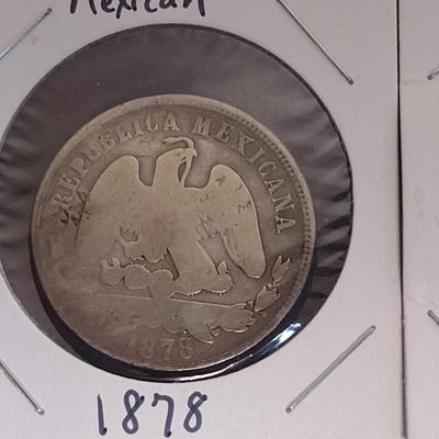 1878 and 1948 Mexican Centavos and 5 Pesos Silver Coins Circulated Condition (36)