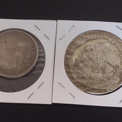 1878 and 1948 Mexican Centavos and 5 Pesos Silver Coins Circulated Condition (36)