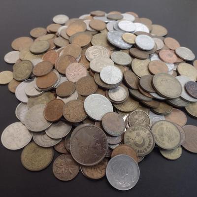 Collection of Brass, Bronze and Other Foreign Coins Various Dates and Denominations 2lbs (40)