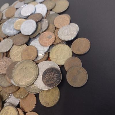 Collection of Brass, Bronze and Other Foreign Coins Various Dates and Denominations 2lbs (40)