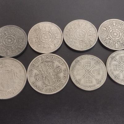 Set of Eight Mid Century Dates Shillings and Half Crowns Circulated Condition (42)