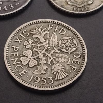 Set of Five Australian Six Pence and Other Foreign Coins of Interest Various Dates and Denominations Circulated Condition (45)