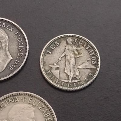 Set of Five Australian Six Pence and Other Foreign Coins of Interest Various Dates and Denominations Circulated Condition (45)