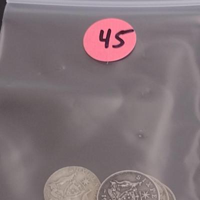 Set of Five Australian Six Pence and Other Foreign Coins of Interest Various Dates and Denominations Circulated Condition (45)