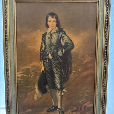 Sale Photo Thumbnail #42: Vintage wooden framed print - “The Blue Boy” by Thomas Gainsborough. 23x17