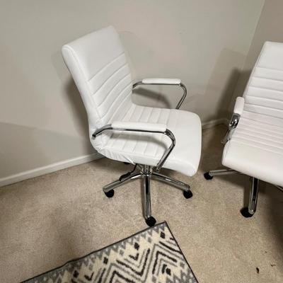 Matching Pair of Sleek Modern Rolling Chairs (BGB-RG)