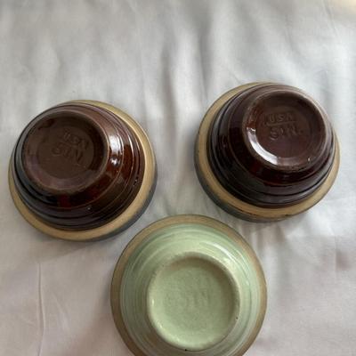Sale Photo Thumbnail #77: Set of 3, 5 inch American stoneware bowls