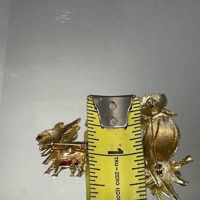 King fisher and donkey brooches