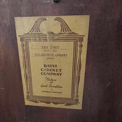 Davis Cabinet Company Cherry Chest of Drawers (BGB-RG)