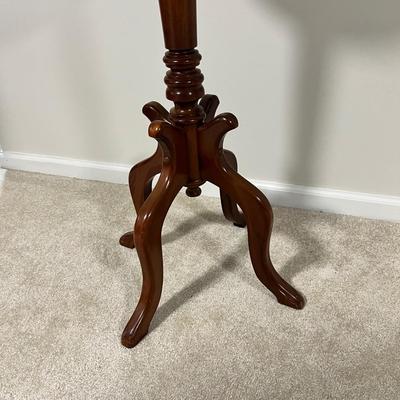 Mahogany Victorian Plant Stand W/ Beveled Italian Marble Top (BGB-RG)