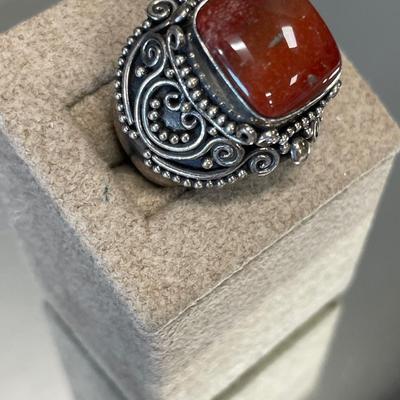 925 sunset Jasper ring