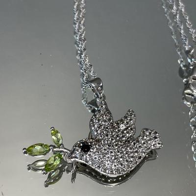 Sterling dove pendant and chain