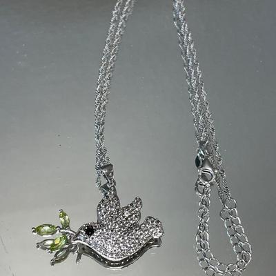 Sterling dove pendant and chain