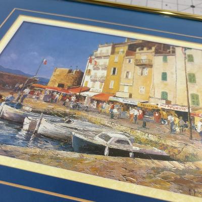 Beach & Boats Print, Framed 