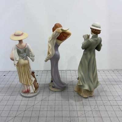 3 Figurine; 2 Home Interiors and 1 Resin LADIES 
