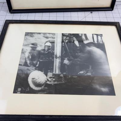 2 old Black & White Framed Photos