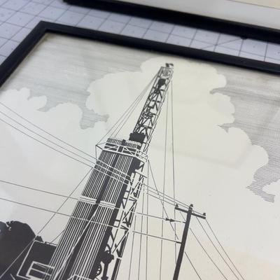 2 Oil Well Drawings 