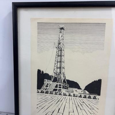 2 Oil Well Drawings 
