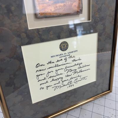 Signed Thank You NOTE From the Kearns Mansion Piece of Copper from. 