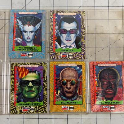 5 Pepsi MONSTER COLLECTOR Cards. 
