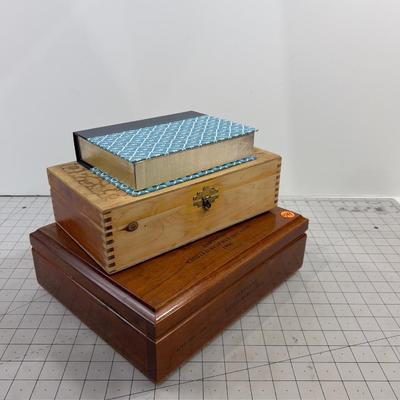 5 Boxes Wood Card Board and Inlay Enamel. 