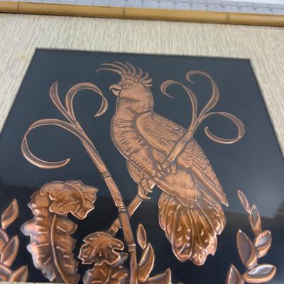 Preas Co.   Hammered McCaw Bird SLC UT Framed Under Glass 