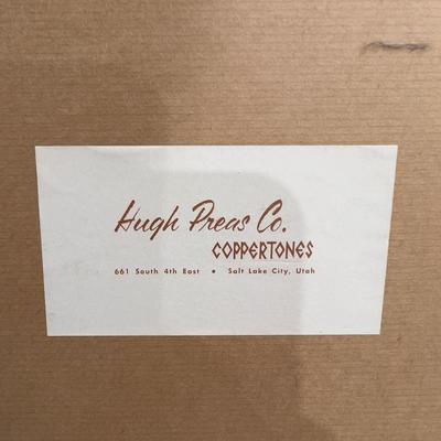 Preas Co.   Hammered McCaw Bird SLC UT Framed Under Glass 